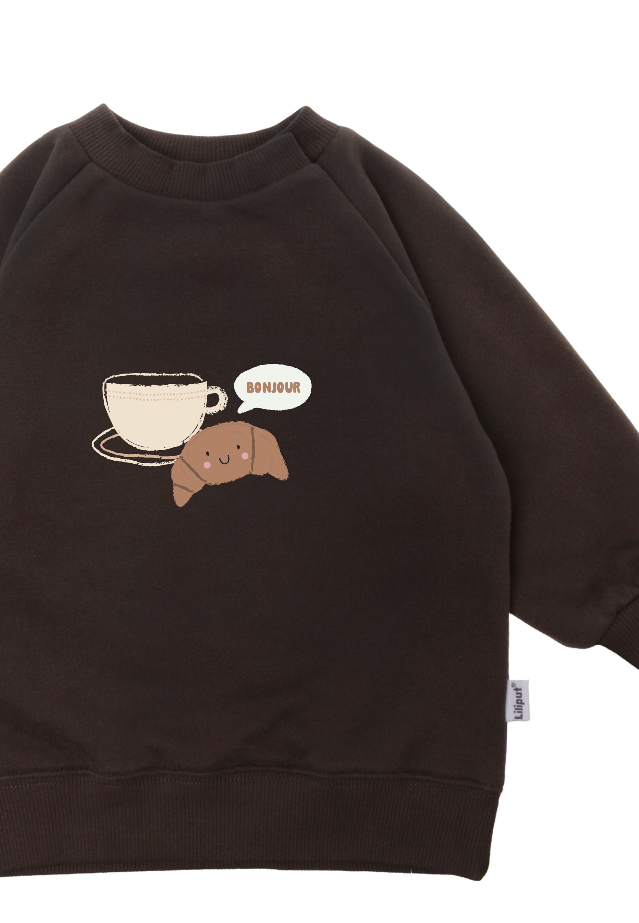 LILIPUT Sweatshirt 'Croissant Bonjour' in Braun