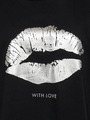co'couture T-Shirt 'The Kiss' in Schwarz