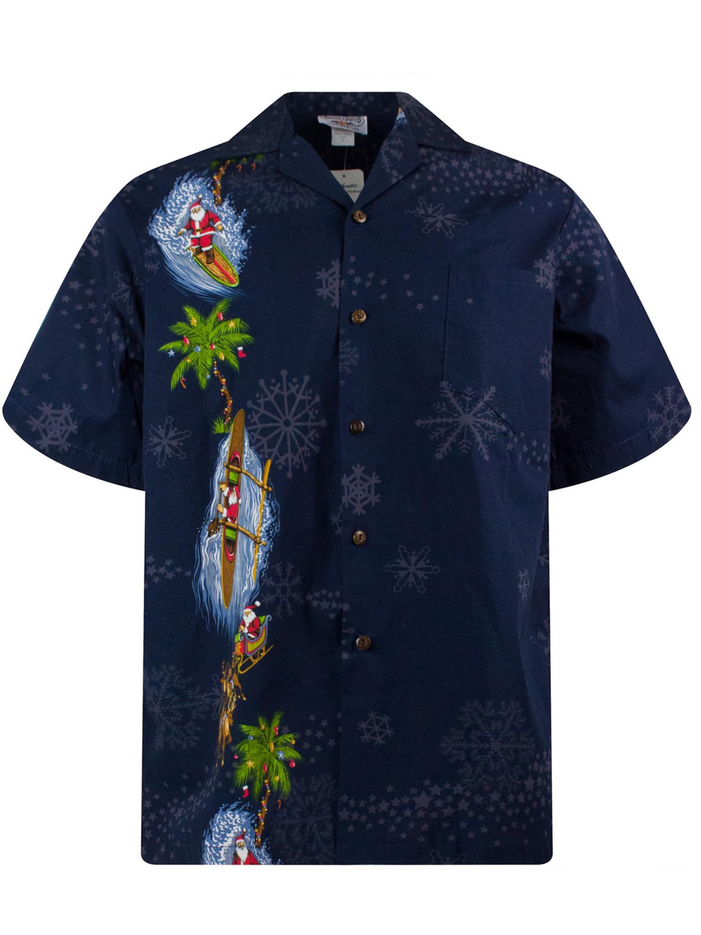 Pacific Legend Regular Fit Hemd 'Christmas Island'‌‌‌‌‌‌‌ in Blau: Vorderseite