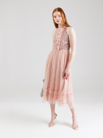 Robe de cocktail LACE & BEADS en rose