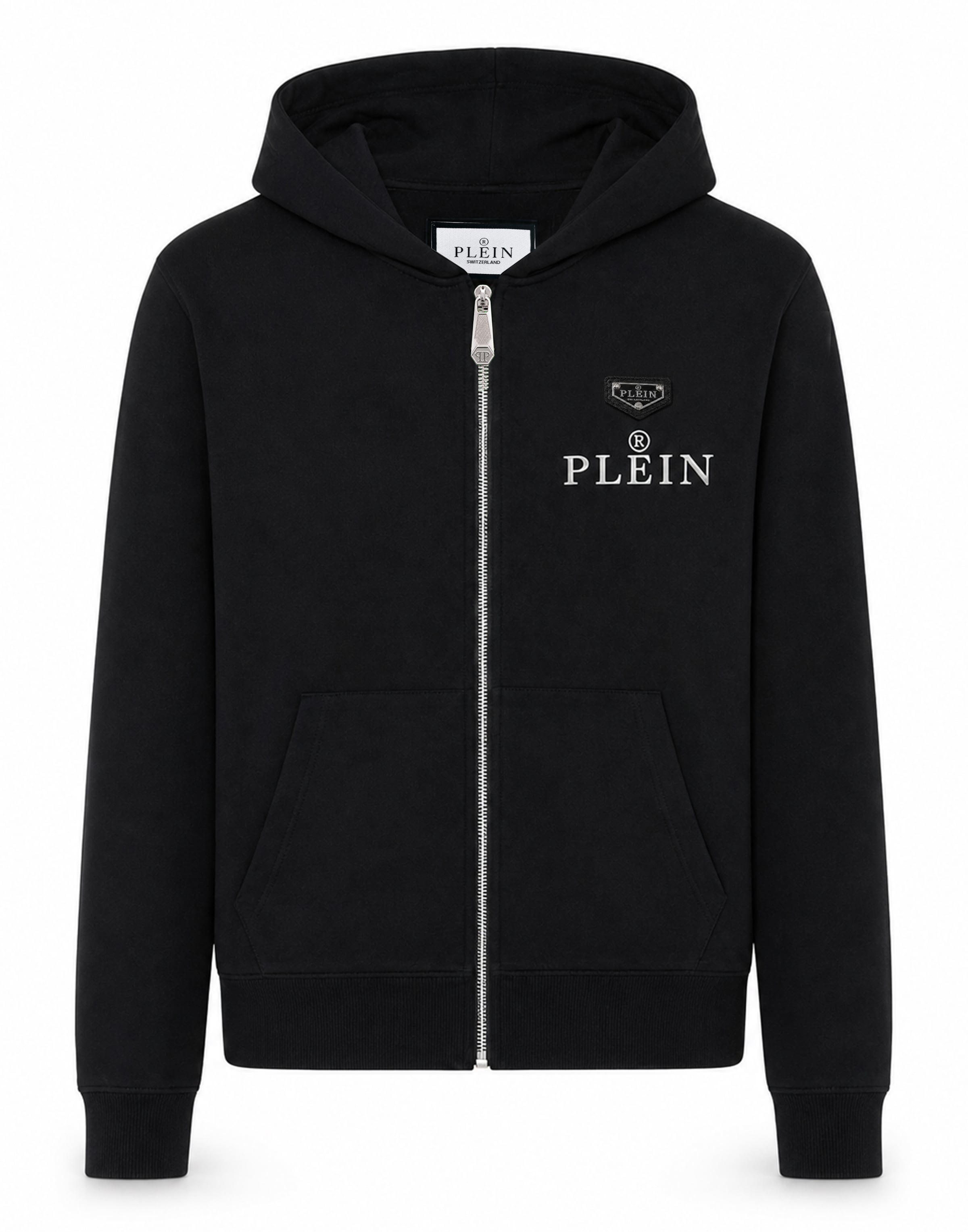 Philipp Plein - Sudadera con cremallera en negro: frente