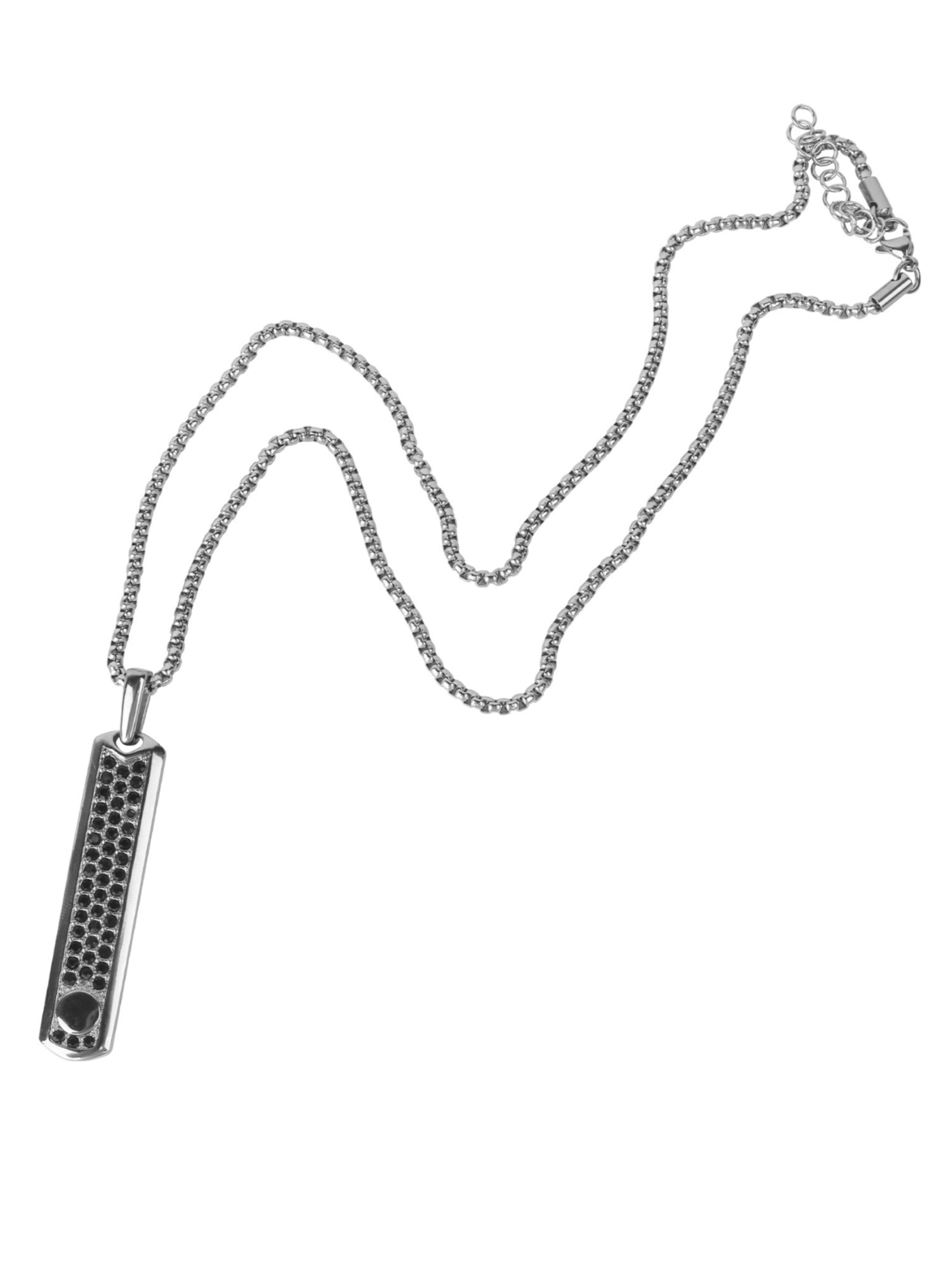 GT Collection Pendant 'Black Zircon' in Silver: front