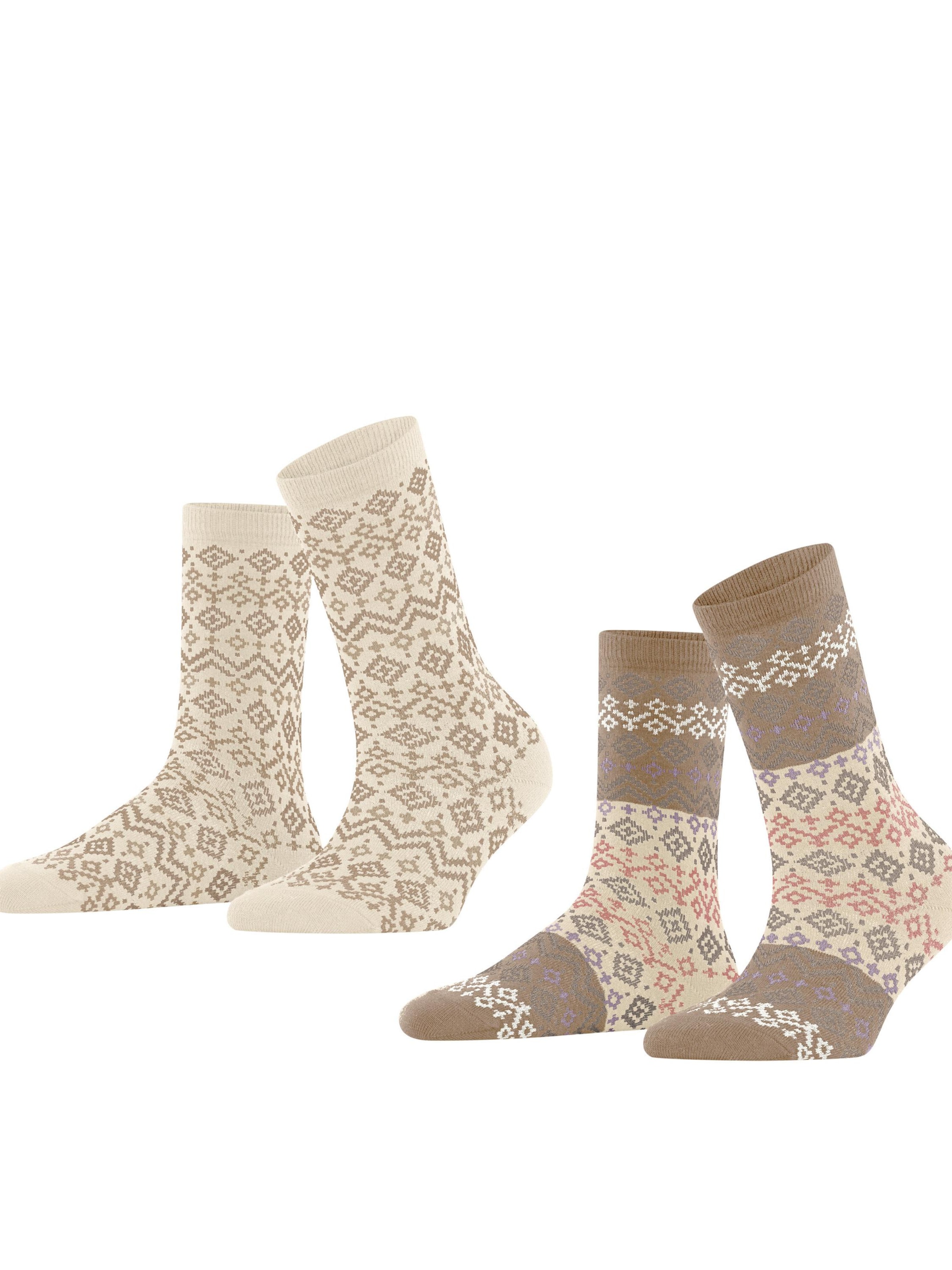 ESPRIT Socks 'Fair Isle  2-Pack' in Mixed colors: front