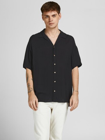JACK & JONES Comfort Fit Skjorte 'Malibu' i svart: forside