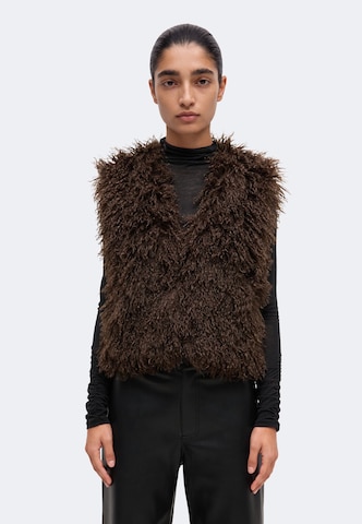 RINO & PELLE Vest 'Sensy' in Brown: front