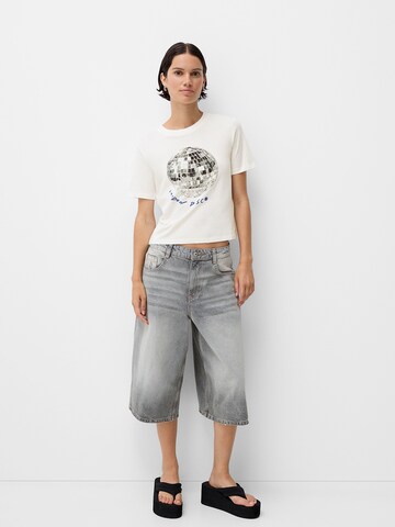 Bershka T-Shirt in Weiß