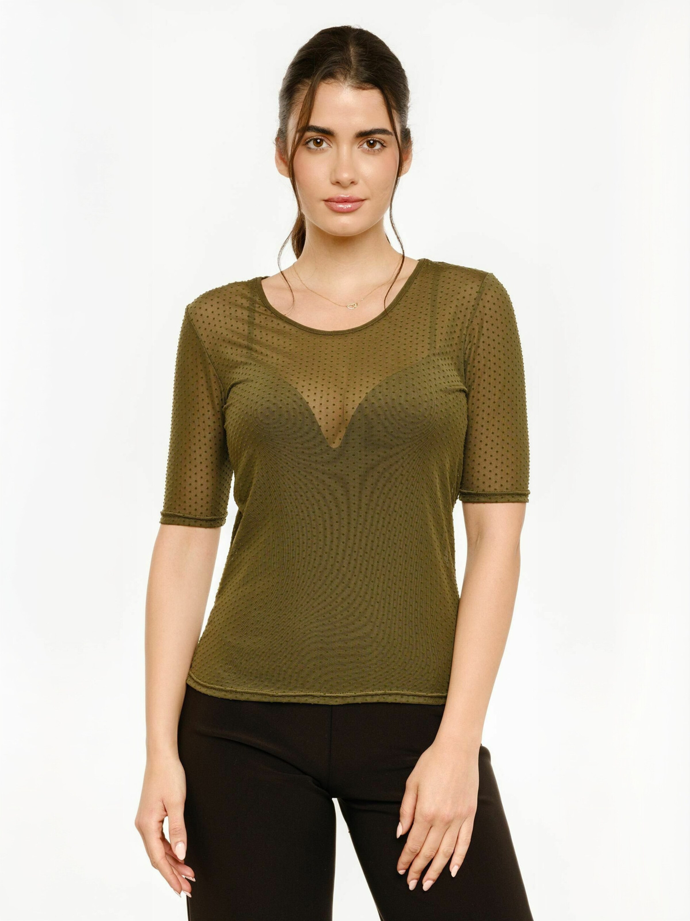Liberte Essentiel Top ' MESH ' in Groen: voorkant