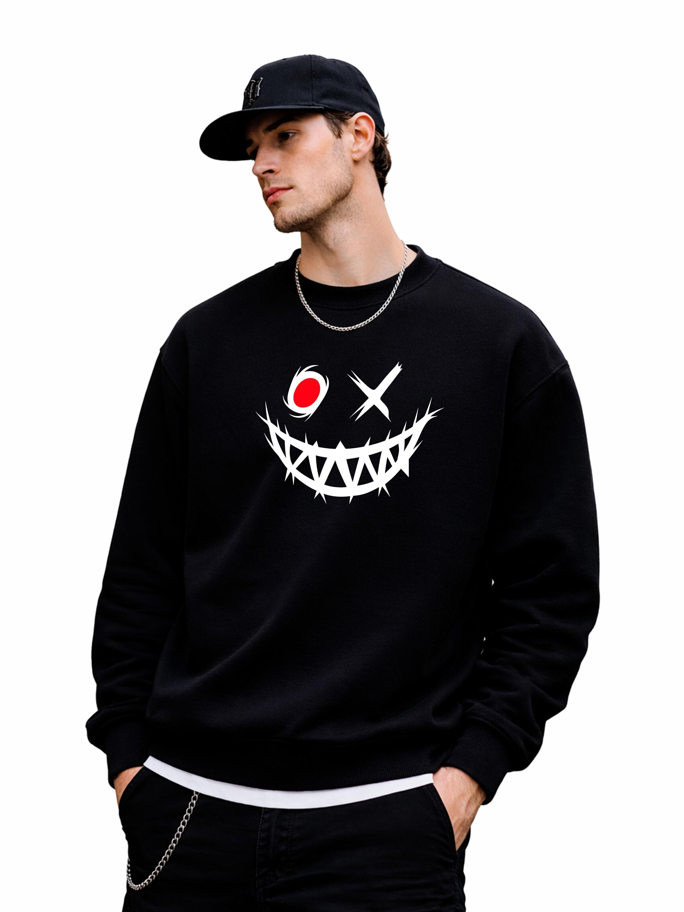Banco Sweater 'Scary_Face' in Black: front