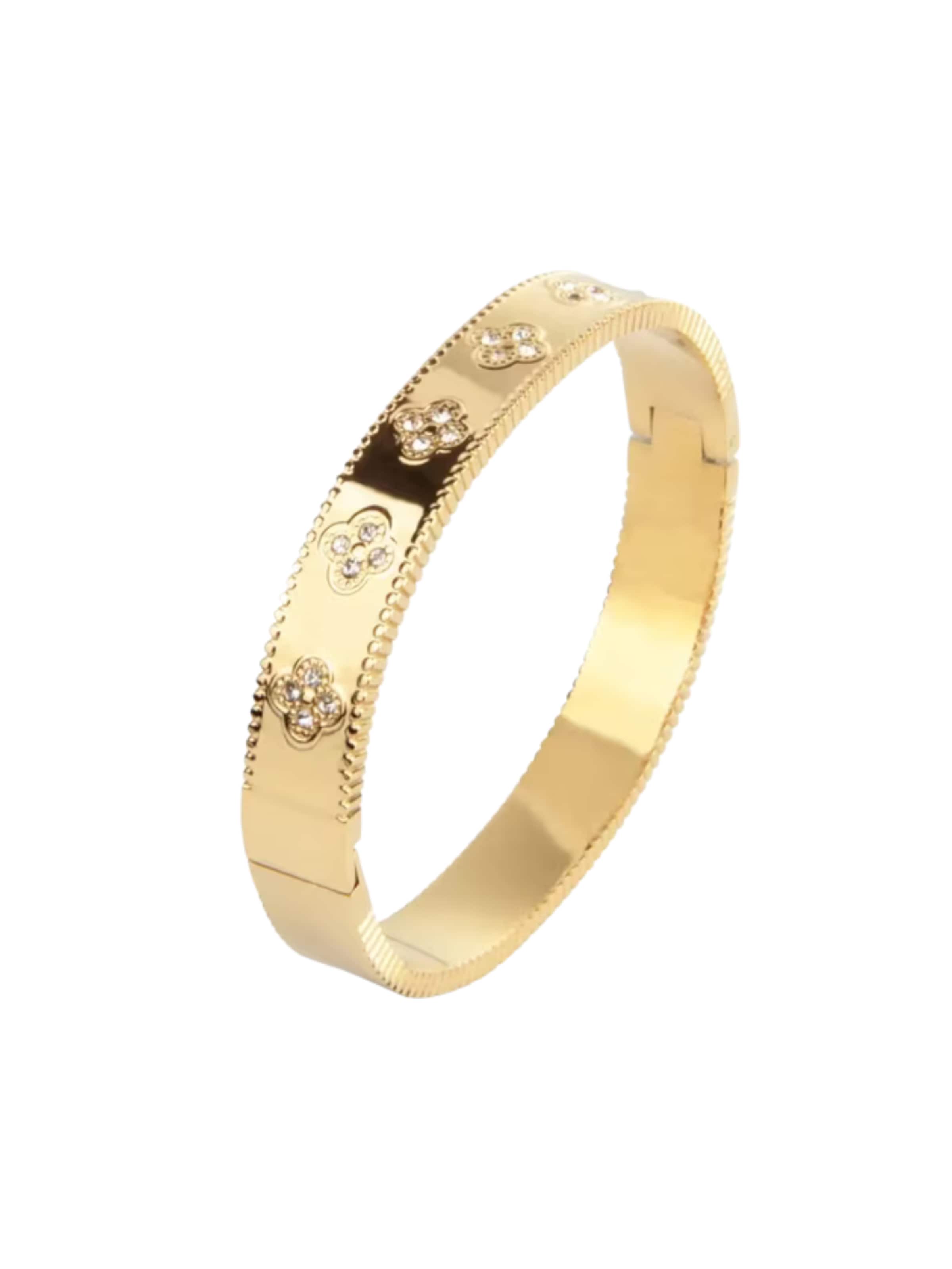 ROUGEMONT Jewellery Armband 'Glücksbringer Vintage Kleeblatt Armreif 18cm'‌‌‌‌‌‌‌ in Gold: Vorderseite