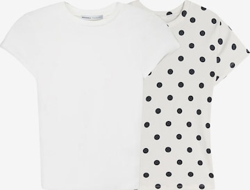 BershkaMajica - bijela boja: prednji dio