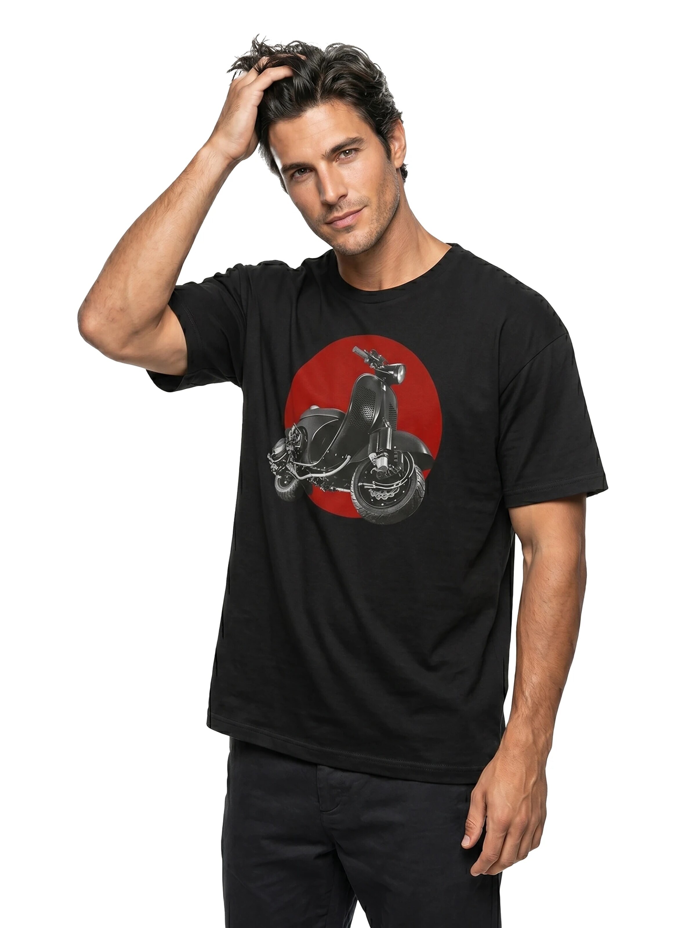 MAKAYA Shirt 'Race Scooter' in Black