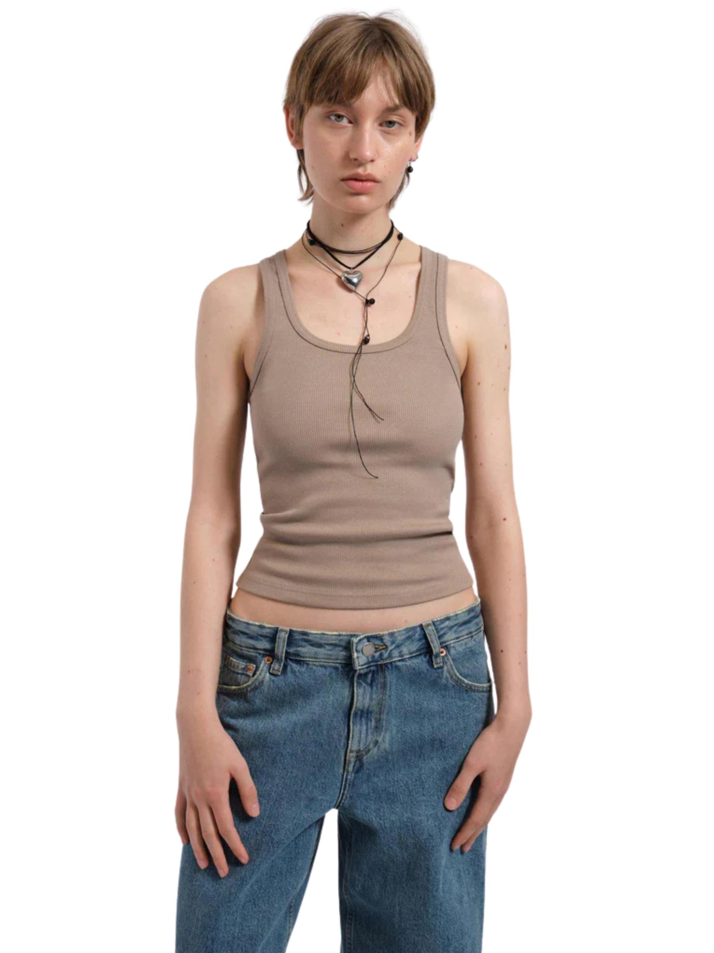 Dr. Denim Top‌‌‌‌‌ in Beige: Vorderseite