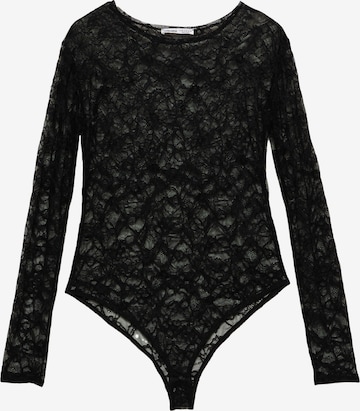 Pull&BearBodi majica - crna boja: prednji dio