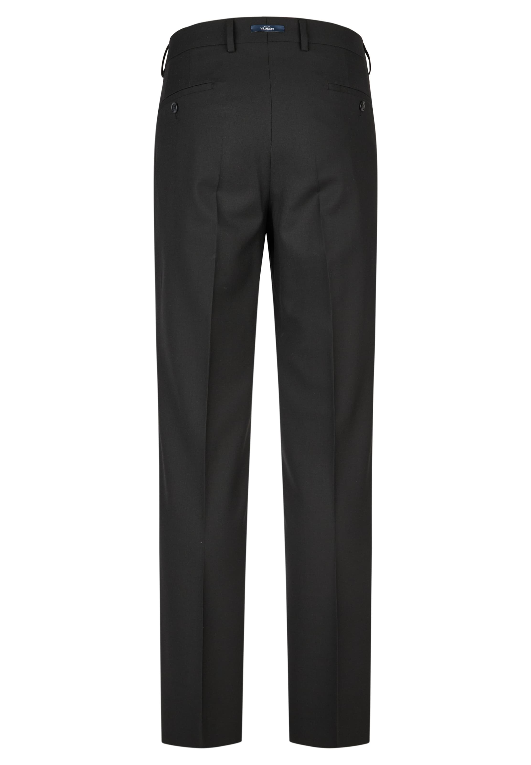 HECHTER PARIS Regular Trousers with creases 'NOS MF' in Black