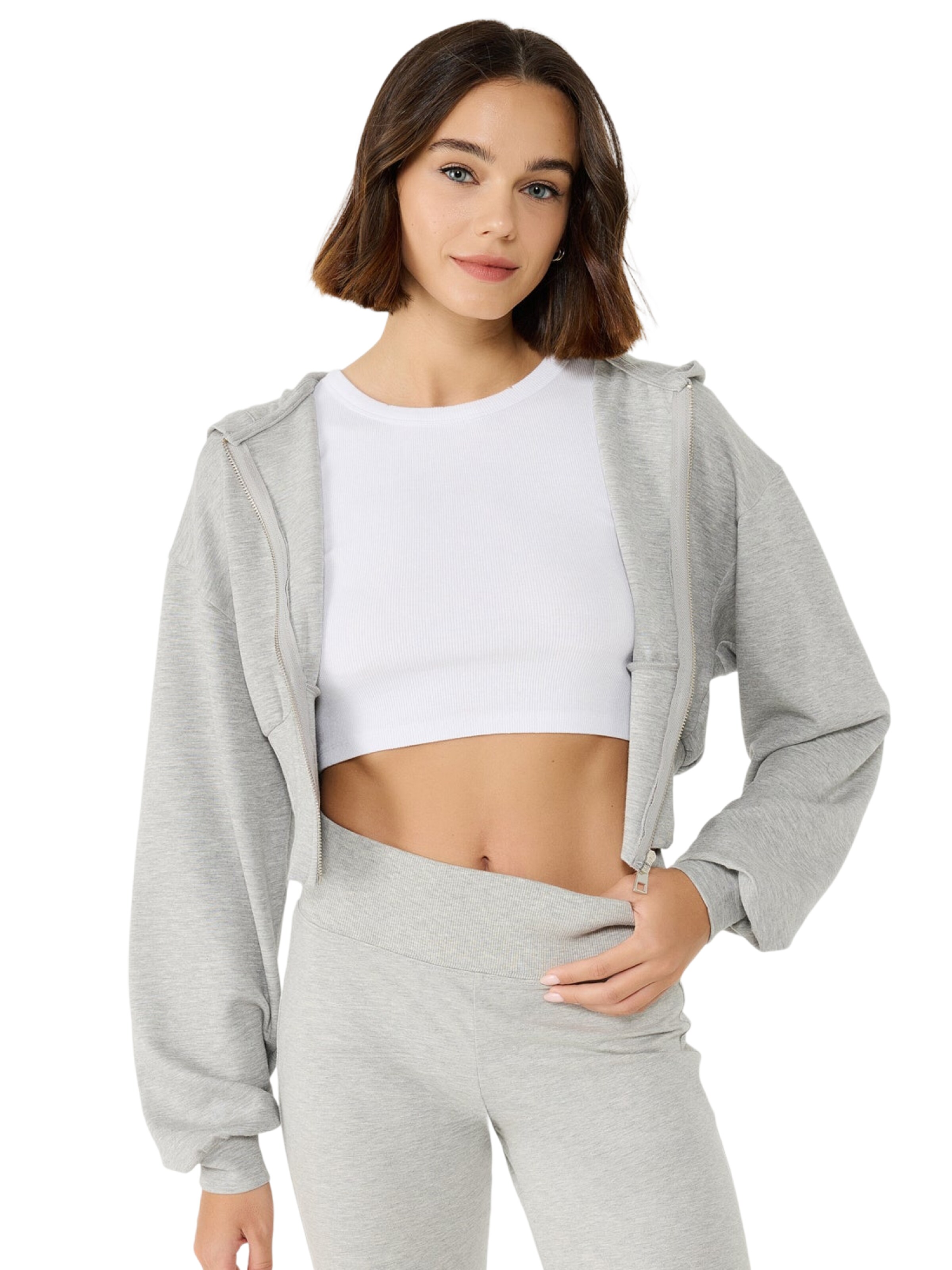 No Matter What Sweatvest in Grijs: voorkant