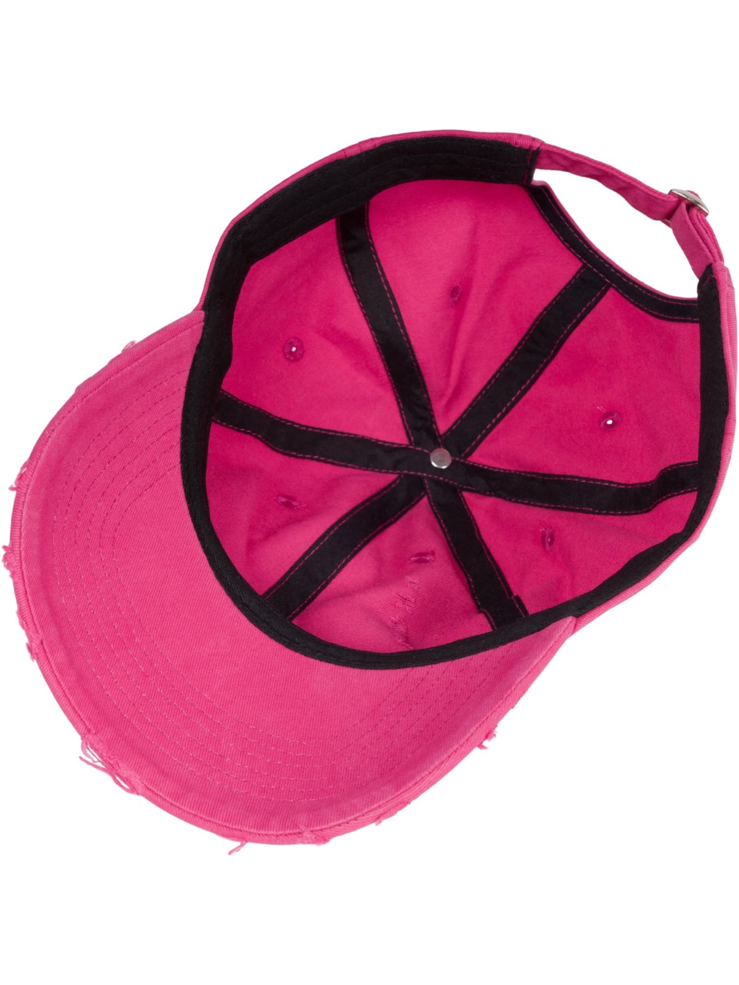 styleBREAKER Cap 'Baseball Cap Destroyed Look' in Pink
