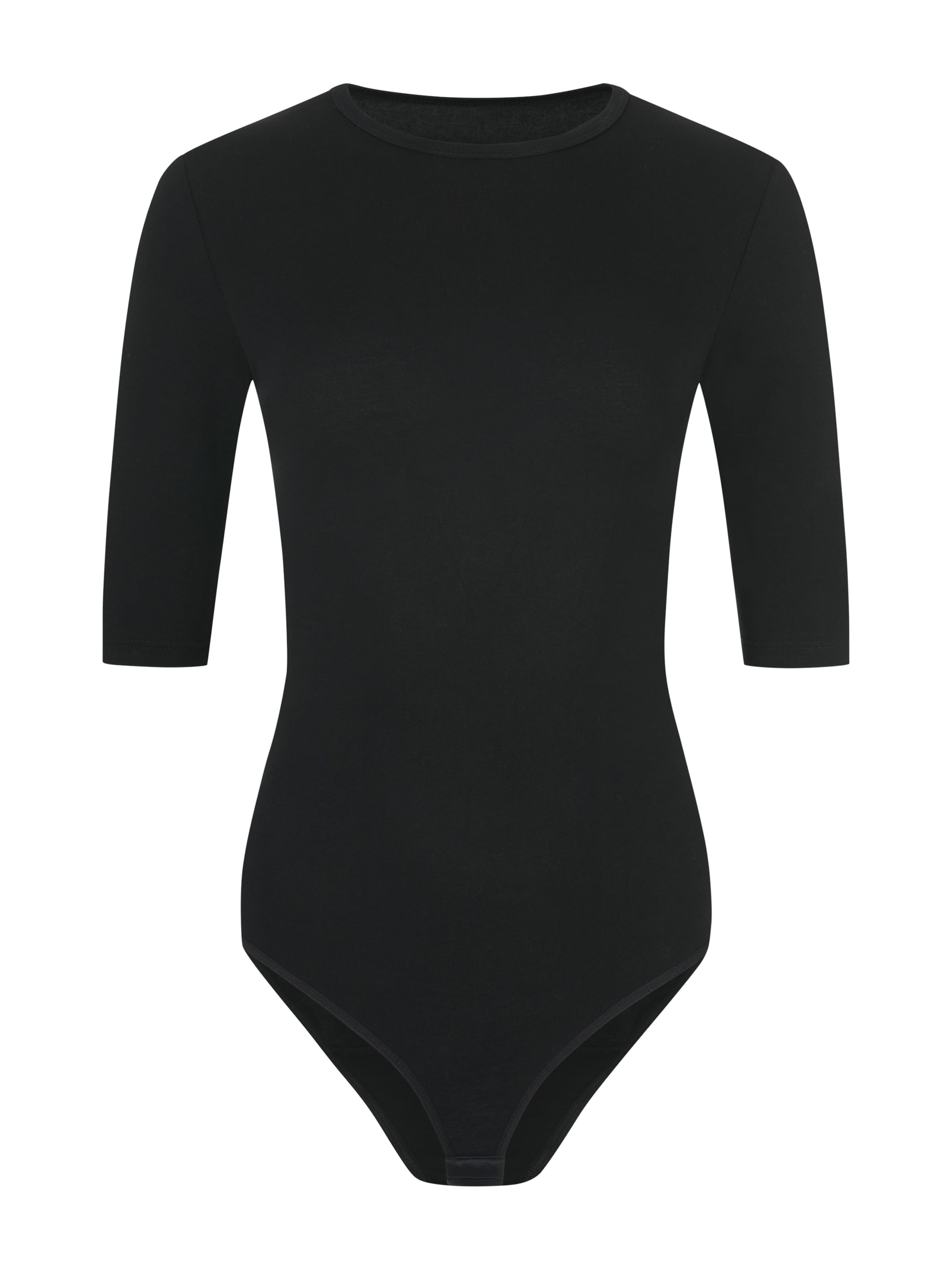 Evoni Shirtbody in Schwarz: Vorderseite