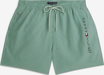 Tommy Hilfiger Underwear Шорти за плуване 'Original Ithaca' в зелено: отпред