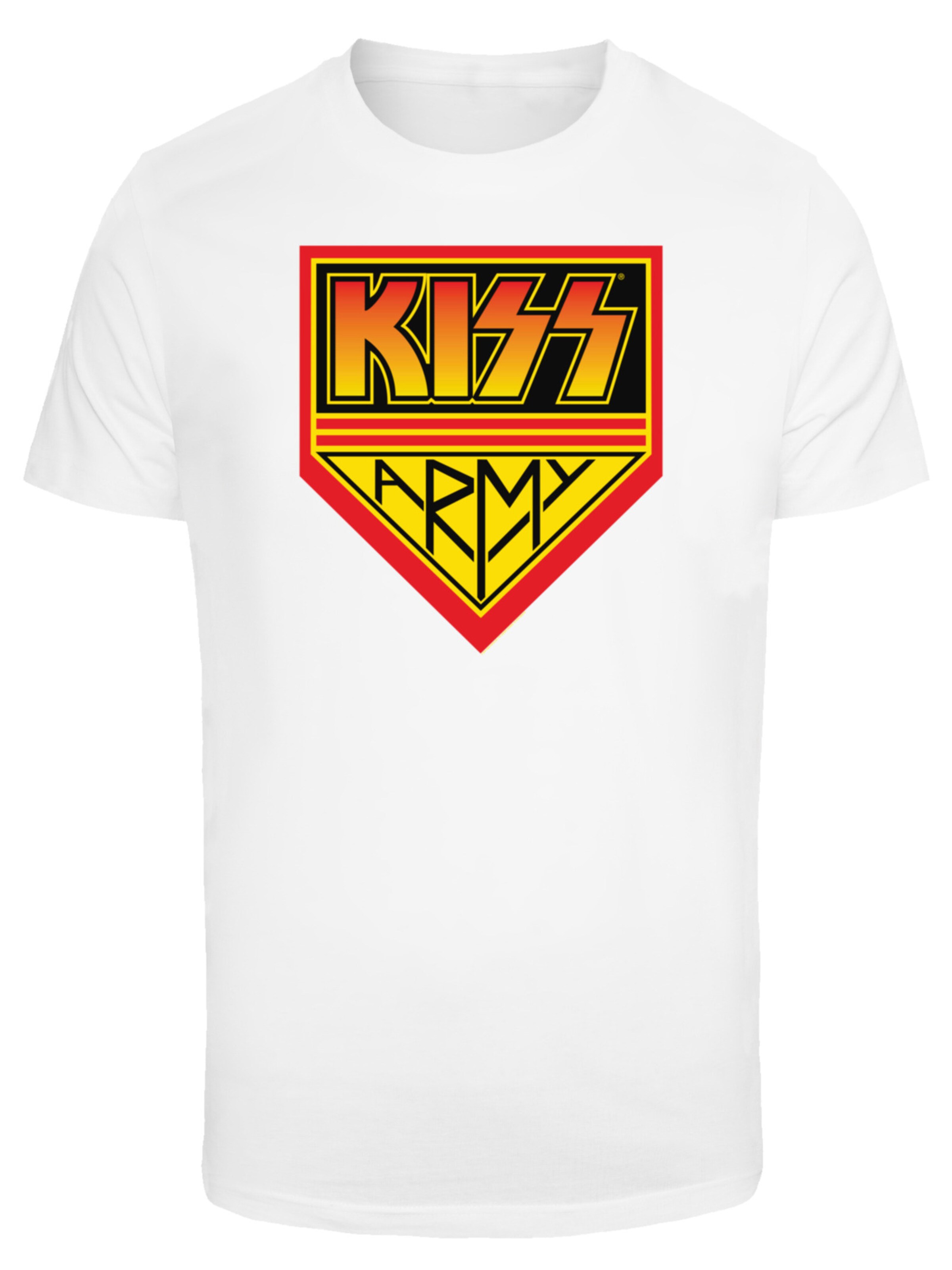 T-Shirt 'Kiss Army Logo' F4NT4STIC en blanc : devant