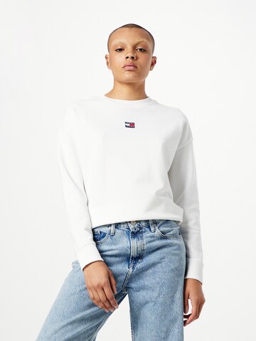 Tommy Jeans Sweatshirt in Wit: voorkant