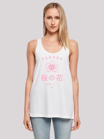 F4NT4STIC Top 'Sakura Flower' in Wit: voorkant