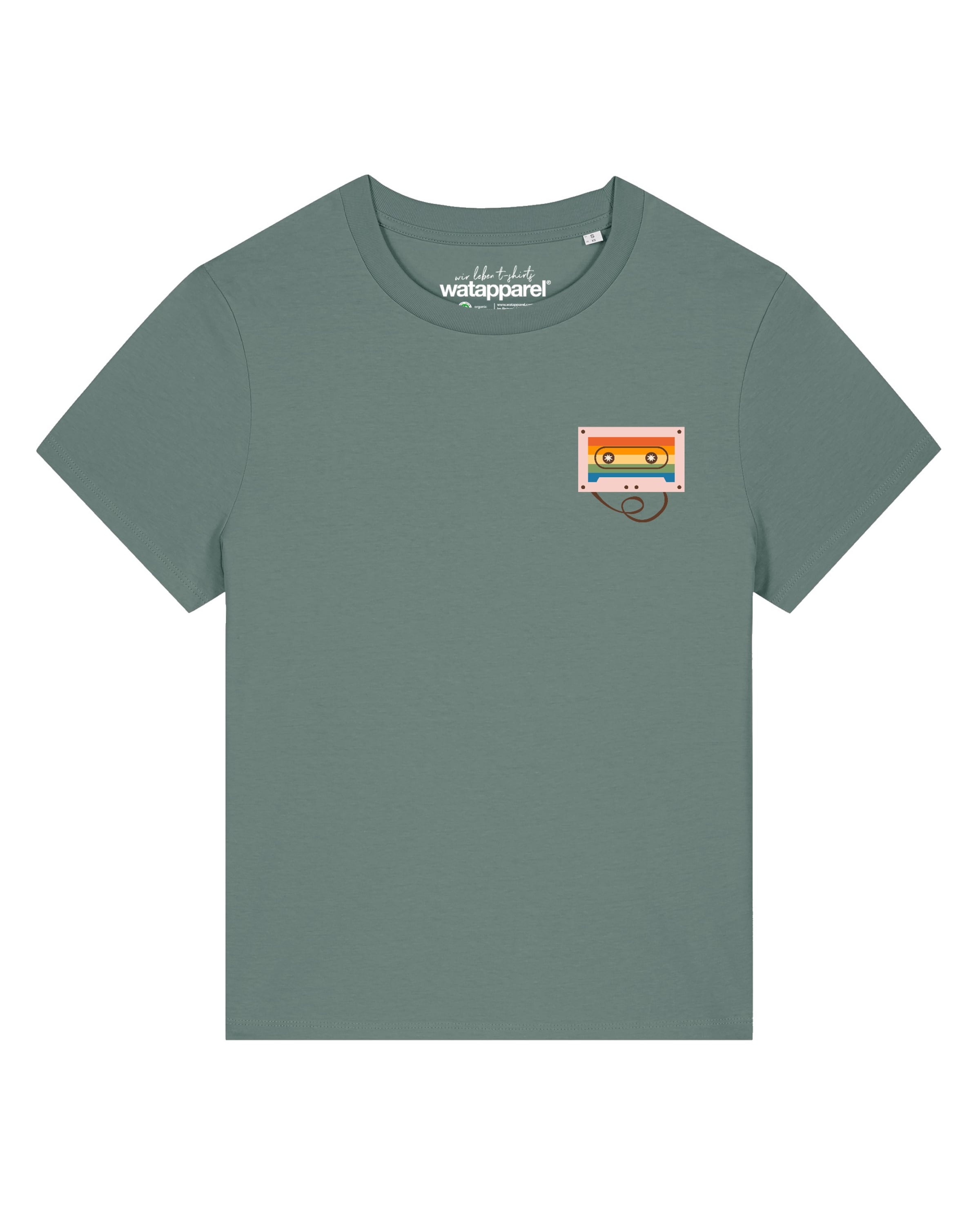 Maglietta ' Rainbow Cassette ' in XXL Watapparel di colore verde / arancione, Visualizzazione prodotti