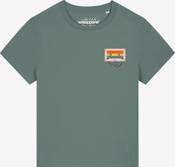 Maglietta ' Rainbow Cassette ' di Watapparel in verde: frontale