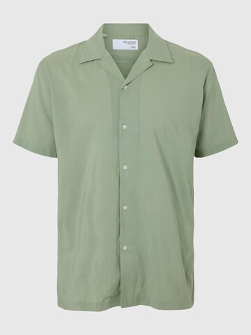 SELECTED HOMME Button Up Shirt 'SLHAir' in Green: front