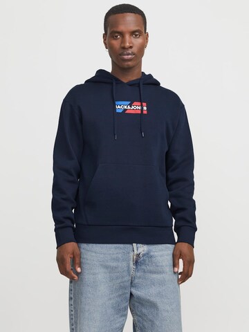 JACK & JONES Mikina 'JJECorp' – modrá: přední strana