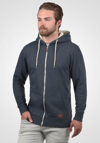 BLEND Zip-Up Hoodie 'Hulker Teddy' in Blue: front