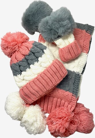 Kumixi Beanie 'Set: Mütze & Loop Schal & Handschuhe' in Orange: front