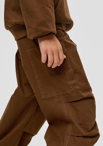 Wide Leg Pantalon s.Oliver en marron : devant