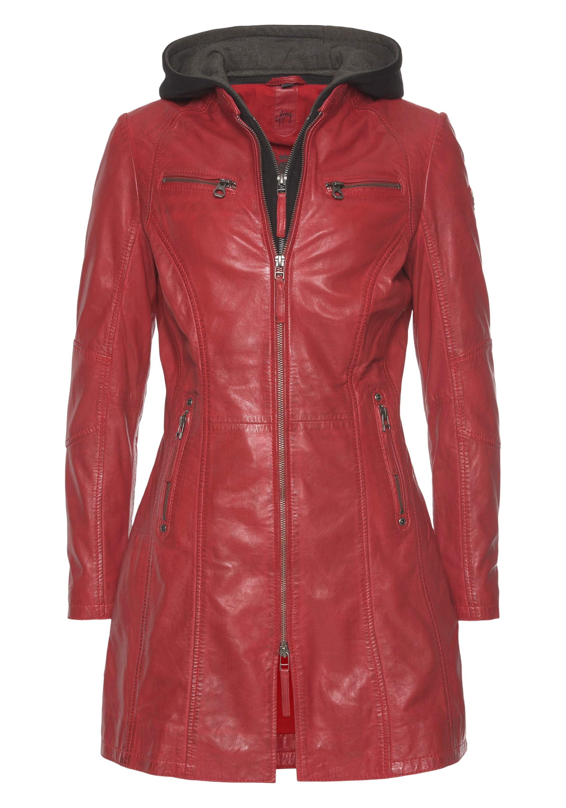 Gipsy by Mauritius Between-Seasons Coat in Red: front