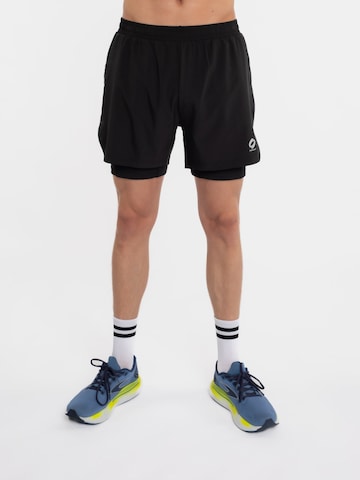 Regular Pantalon de sport 'mymotus®, men performance twin-short, black RM81' mymotus en noir : devant