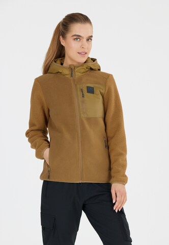 Whistler Fleece Jacket 'Makaloo' in Brown: front
