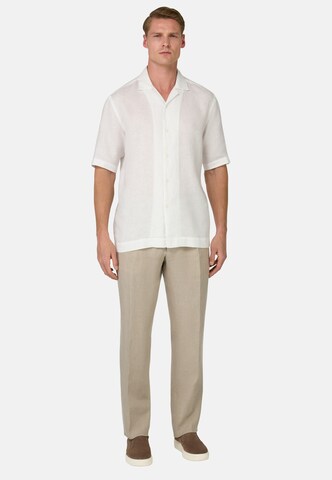 Boggi Milano Slimfit Bandplooibroek in Beige