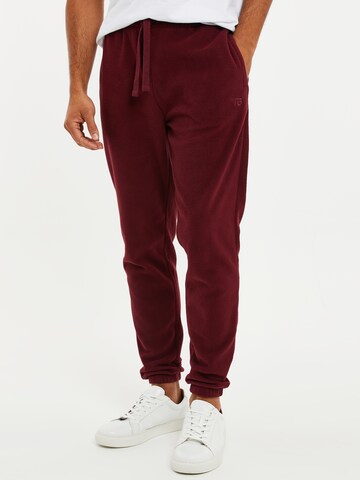 Effilé Pantalon Threadbare en rouge : devant