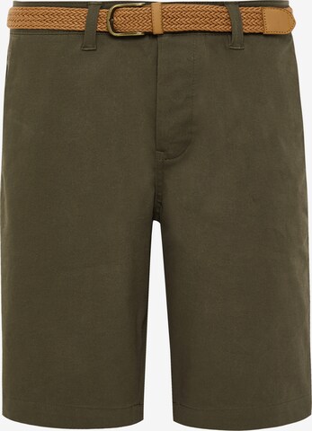 Coupe slim Pantalon 'Conta' Threadbare en vert : devant