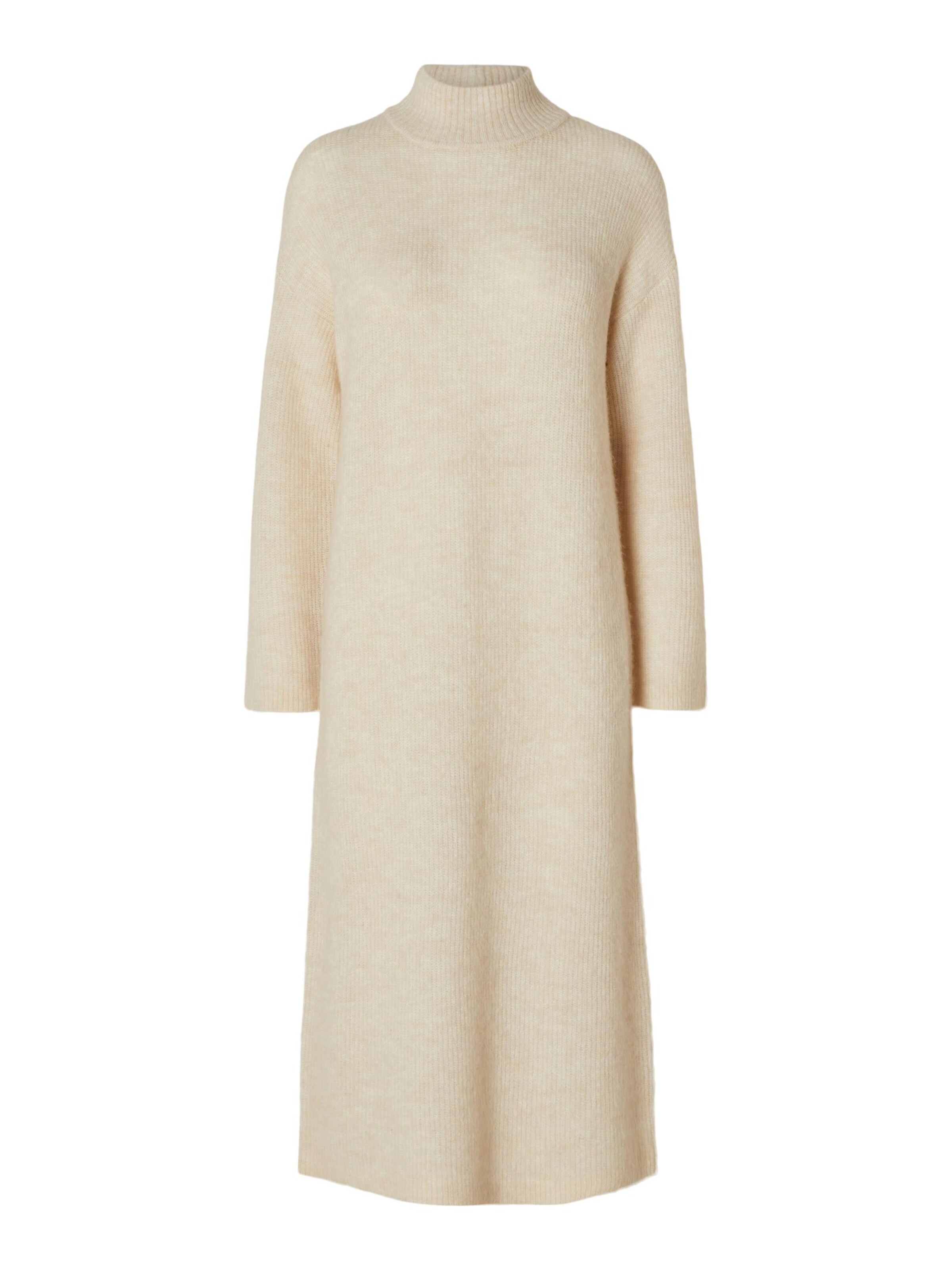 SELECTED - Vestido de punto 'Maline' en beige: frente