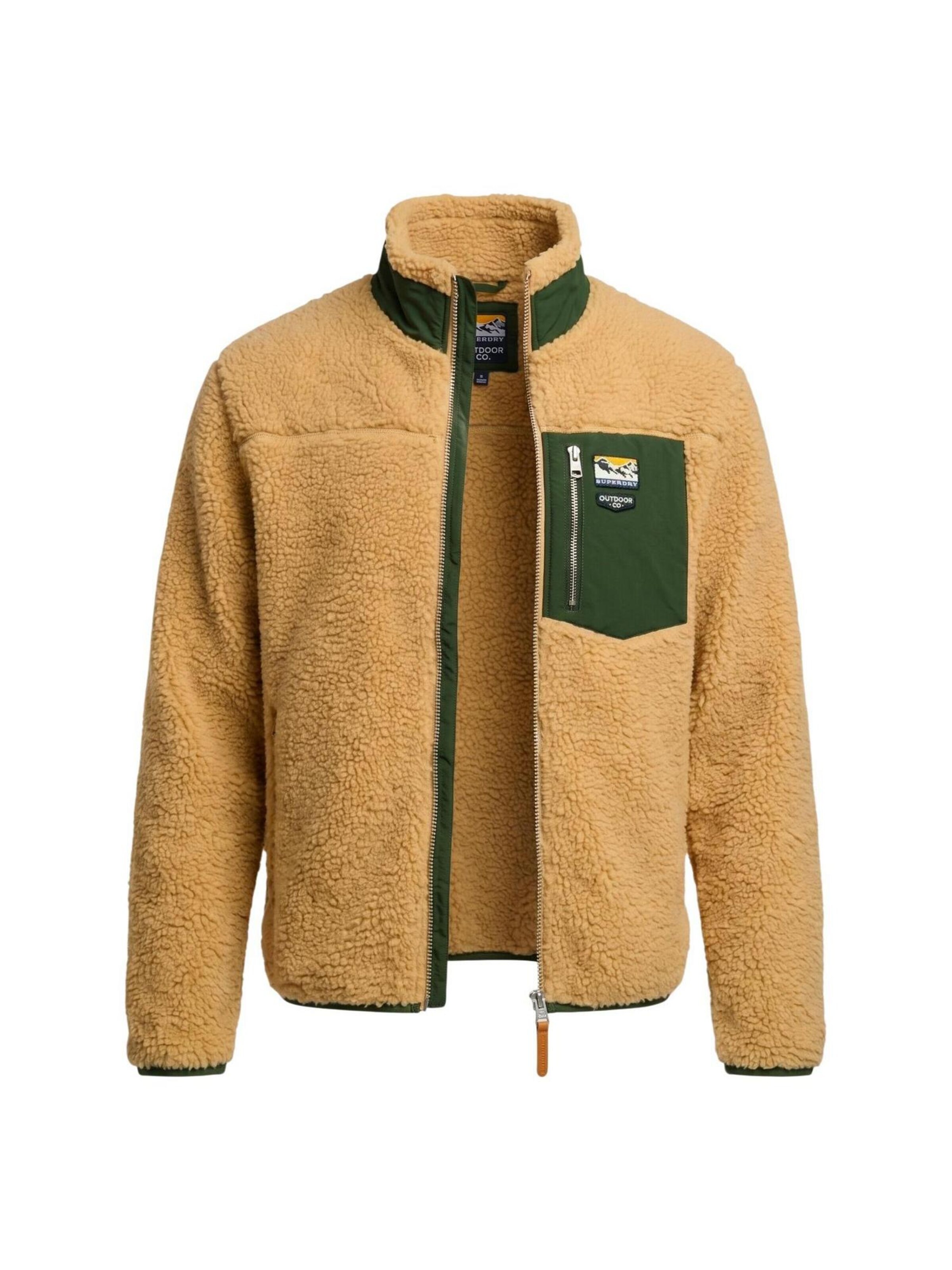 Superdry Fleece jas 'Mountain Full Zip Fleece SDM2014575A' in Beige