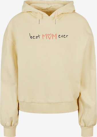 Merchcode Sweatshirt 'Mothers Day - Best Mom Ever' in Gelb: predná strana