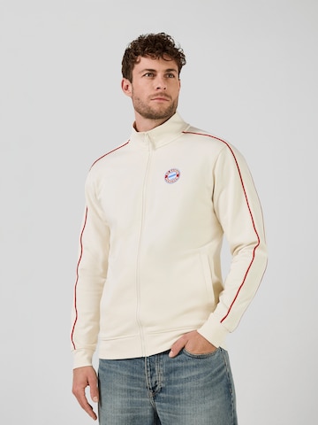 FC BAYERN MÜNCHEN Zip-Jacke Essentials in Weiß: Vorderseite