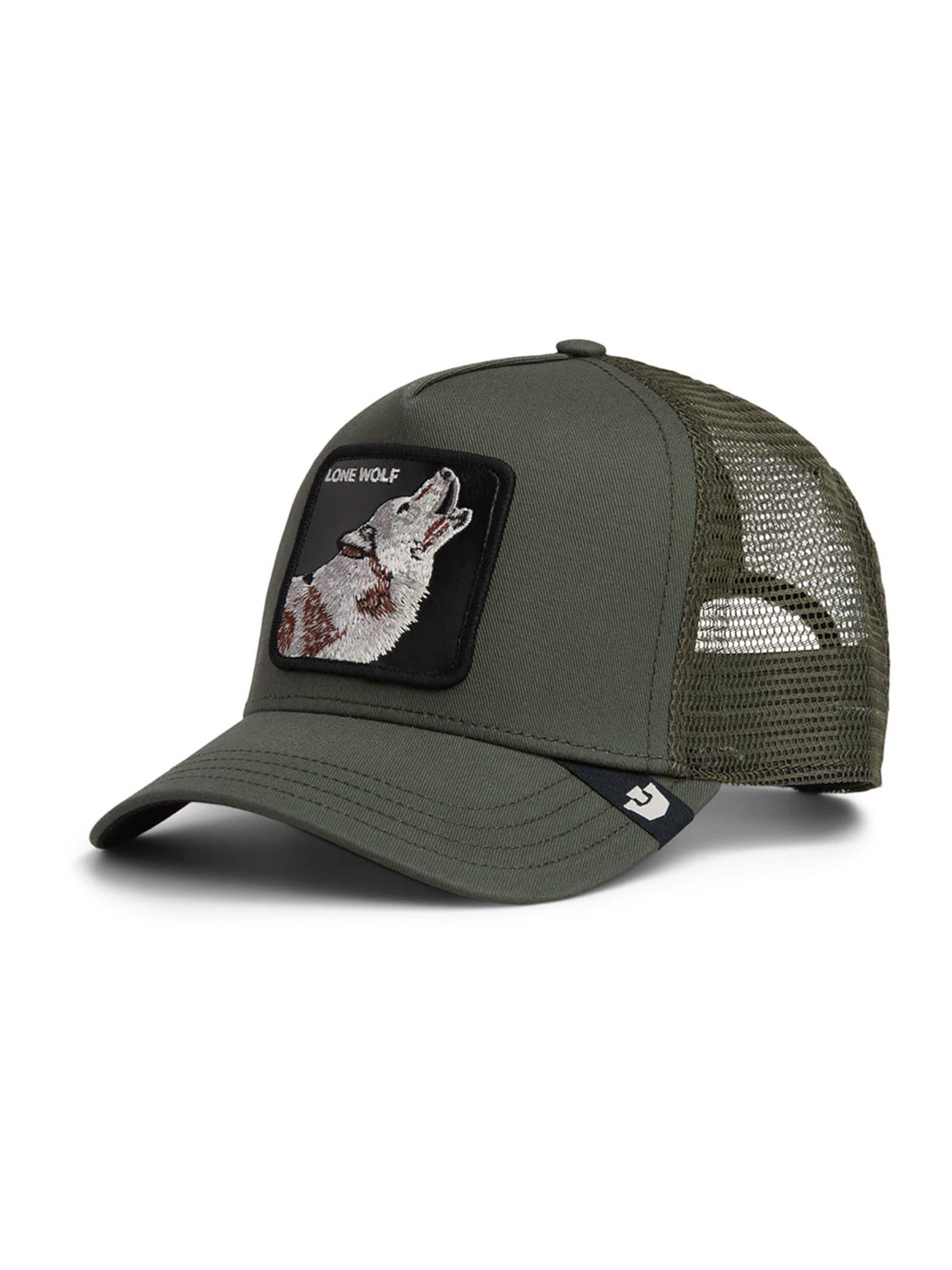GOORIN Bros. Cap 'Goorin Bros. Trucker Cap The Lone Wolf palm' in Green: front