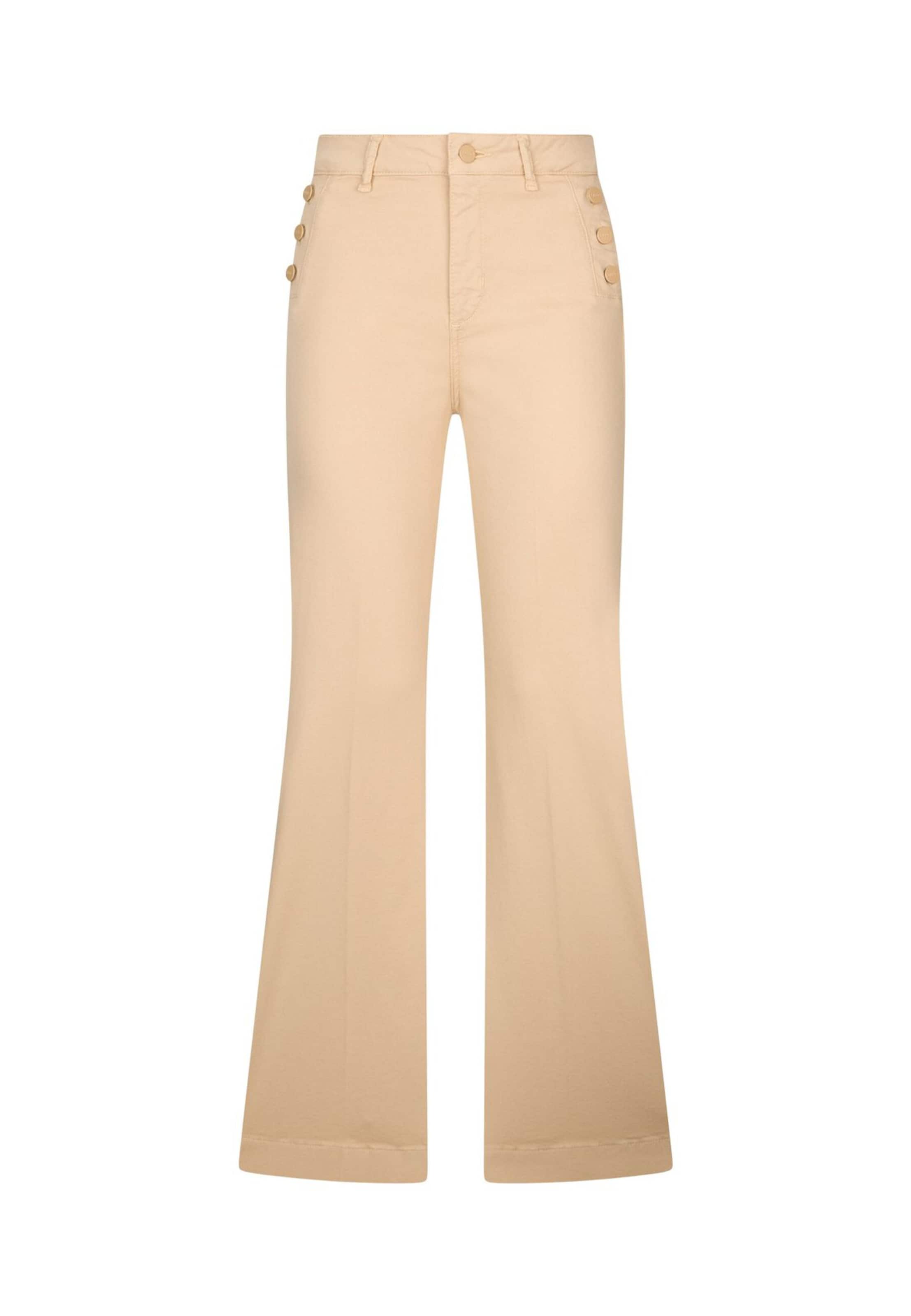 Liu Jo Flared Trousers with creases in Beige: front