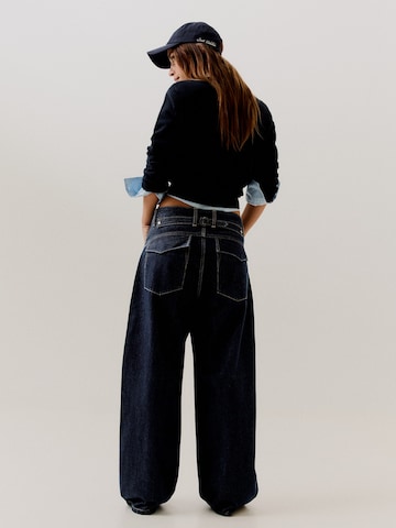 Wide Leg Jean Bershka en bleu