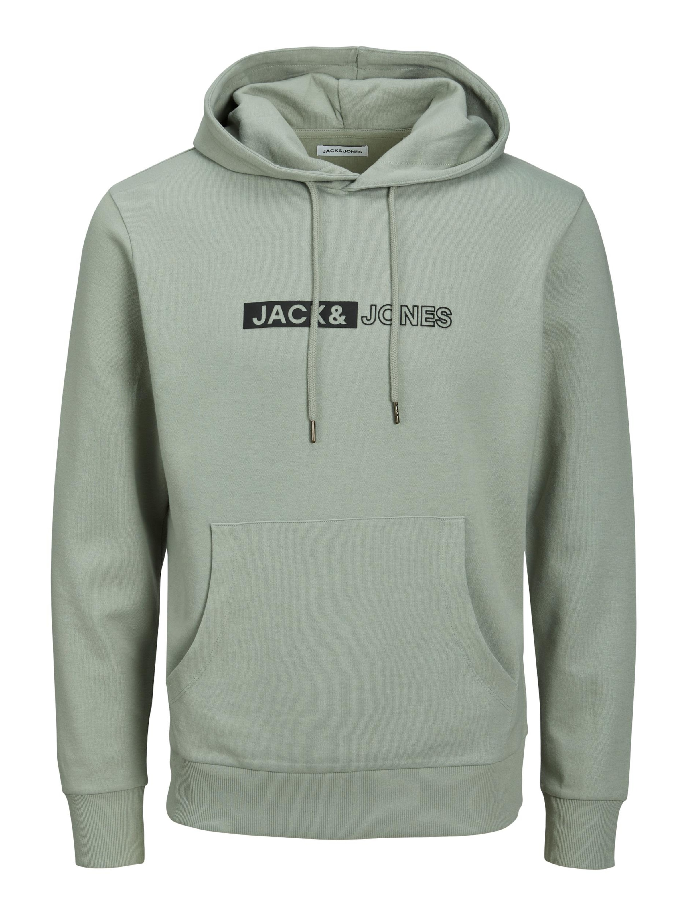 Bluză de molton 'Neo' pe XS JACK & JONES pe verde pastel / negru, Vizualizare produs