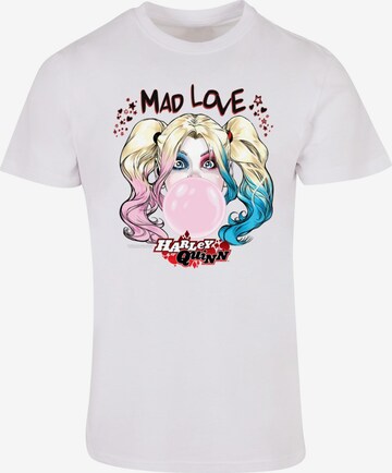 ABSOLUTE CULT Shirt 'Batman - Harley Quinn Mad Love' in Wit: voorkant