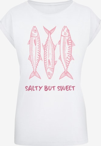 T-shirt 'Salty But Sweet Summer' F4NT4STIC en blanc : devant