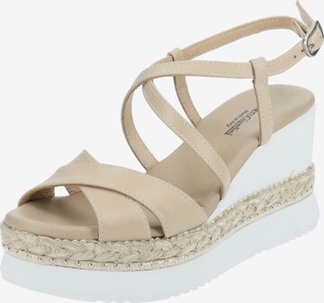 Nero Giardini Sandalen met riem in Beige: voorkant