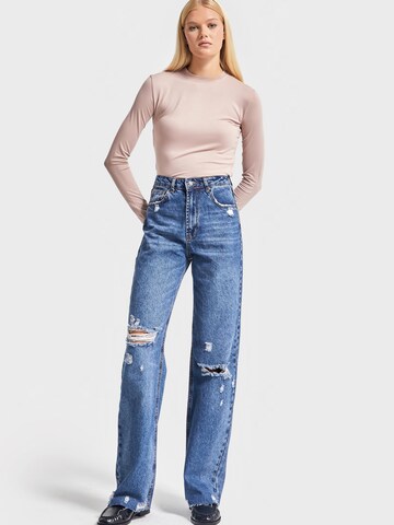 IT'S BASIC Regular Jeans 'Straight Mid Rise Jeans' in Blauw